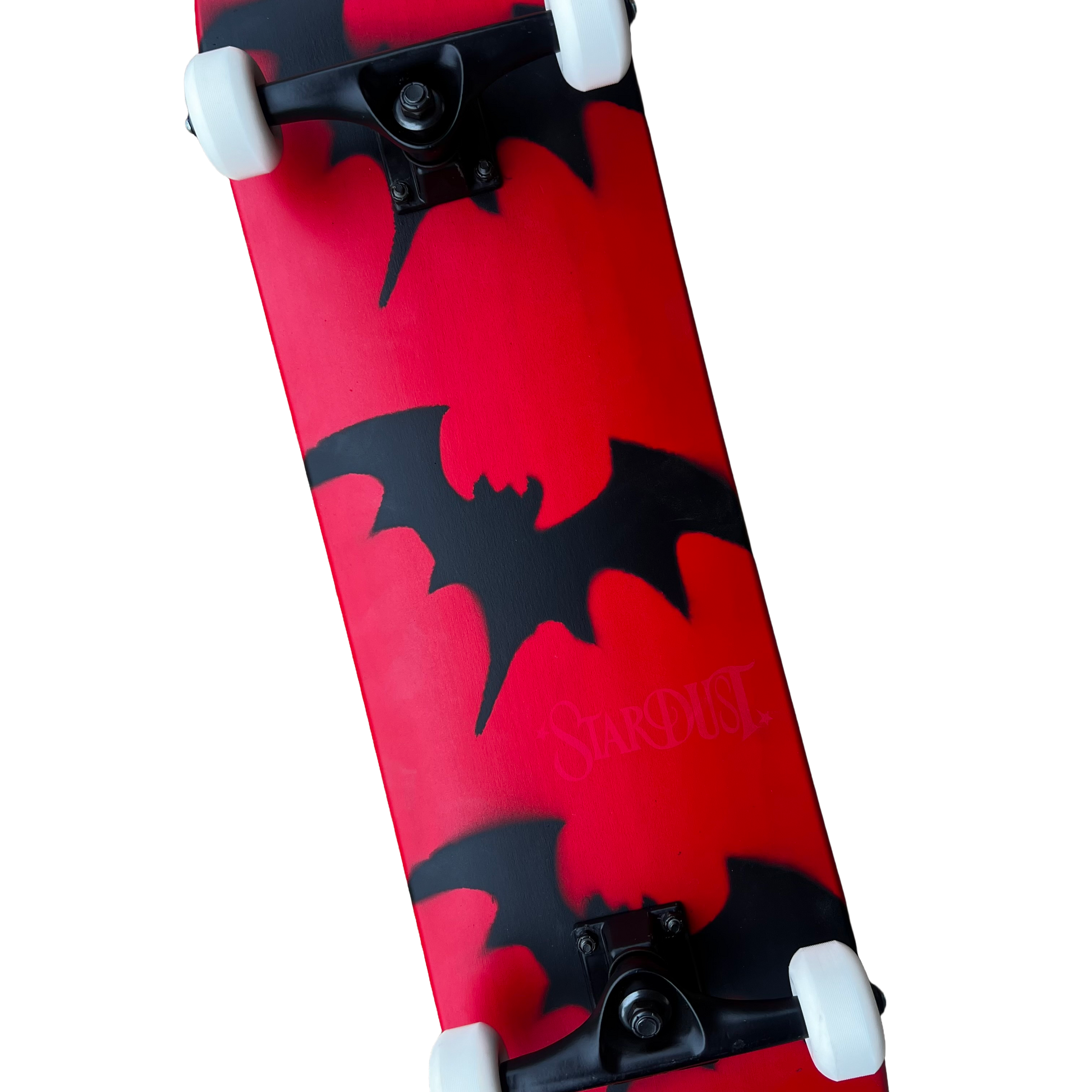 Stardust Skate Shop Tri-Bat Wanderlust Full Size Pre-Built Complete Entry Level Skateboard 8.0" x 31.75" Bright Red / Flat Black / Bright Red