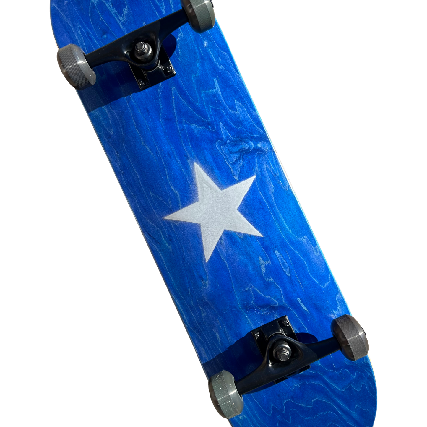 Stardust Skate Shop Navy Veneer / Metallic Silver Star Full Size Pre-Built Complete Entry Level Skateboard 8.5" x 32.3"