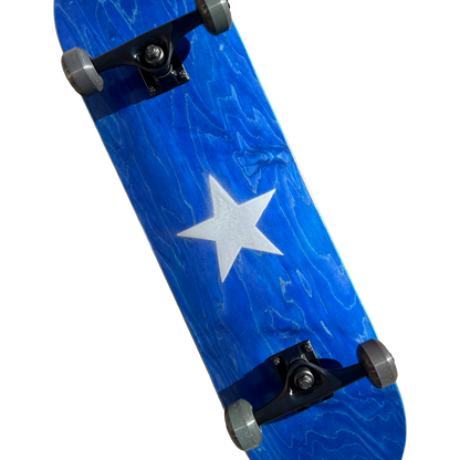Stardust Skate Shop Navy Veneer / Metallic Silver Star Full Size Pre-Built Complete Entry Level Skateboard 8.5" x 32.3"