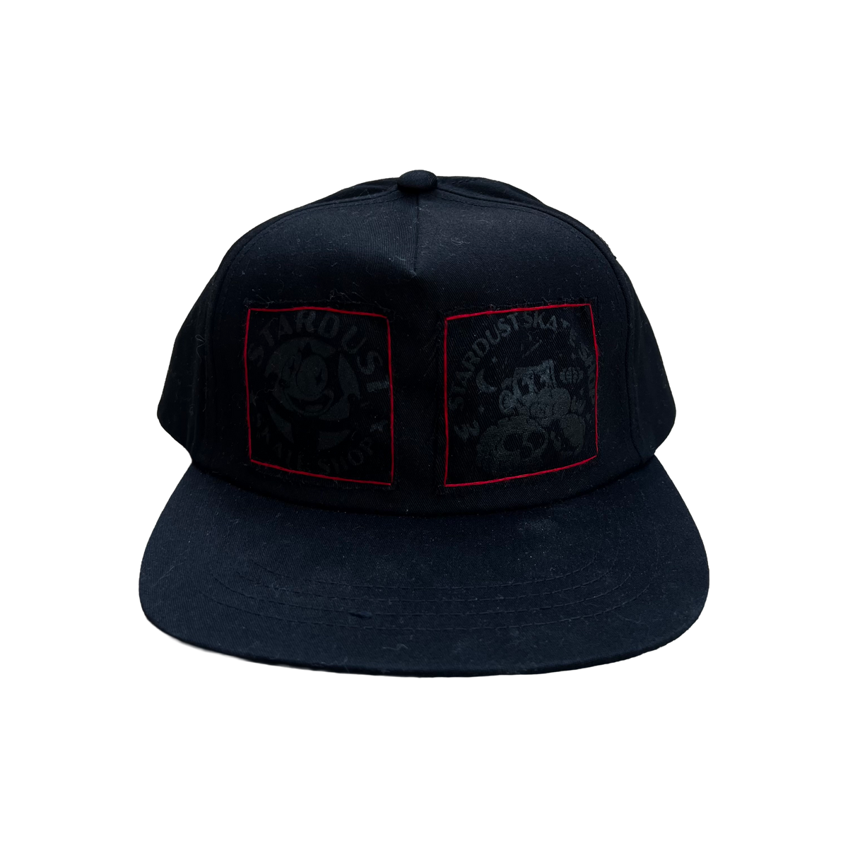 Stardust Patch Mash Ups Snapback Hat Felix 012 & Raver 011 Black / Black / Bright Red Stitching
