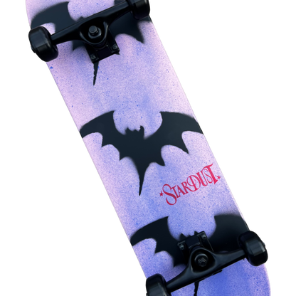 Stardust Skate Shop Tri-Bat Wanderlust Full Size Pre-Built Complete Entry Level Skateboard 8.0" x 31.75" Soft Pink With Iris Spray / Flat Black / Bright Red