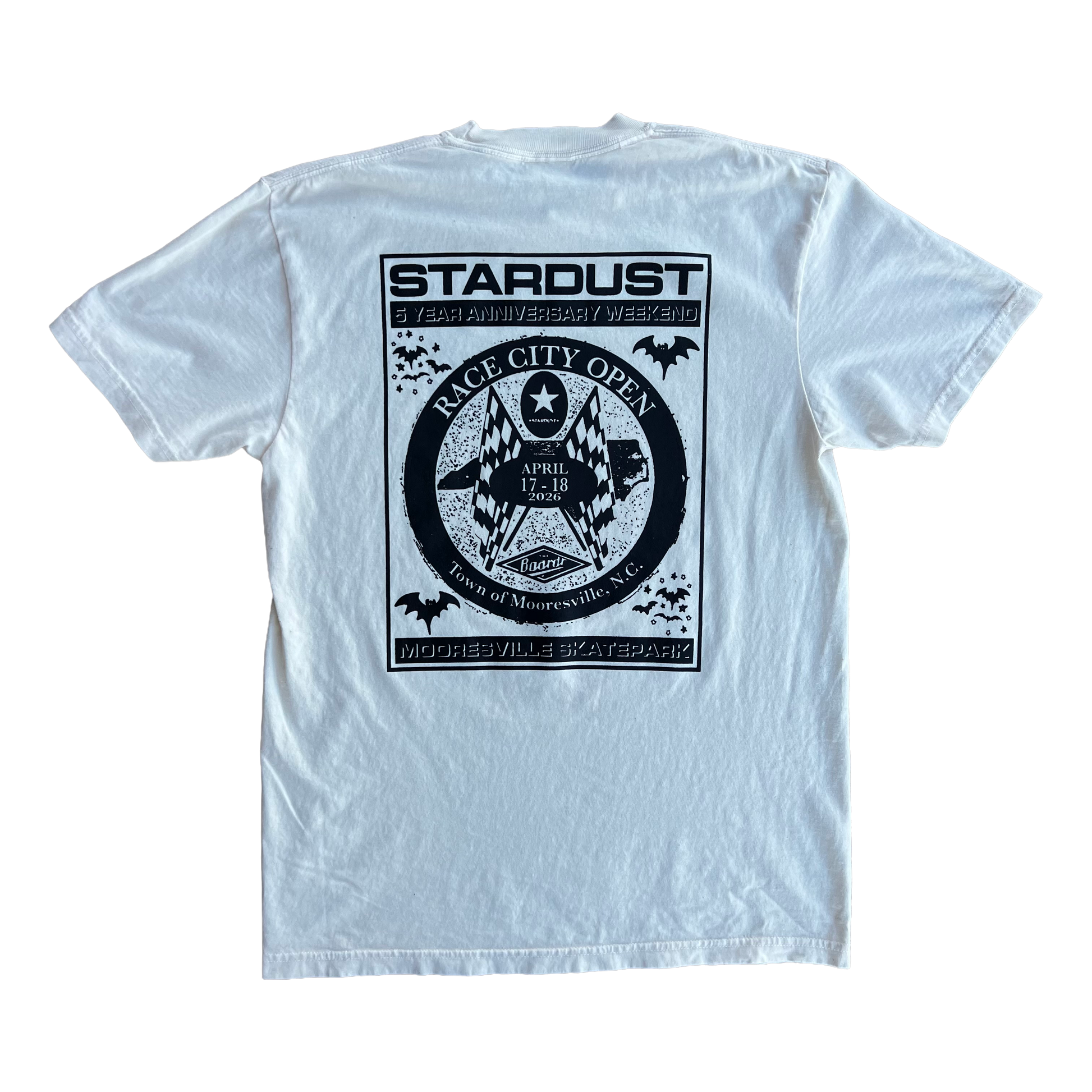 Stardust Skate Shop Race City Open 2026 Garment-Dyed Tee 049 Ivory / Black