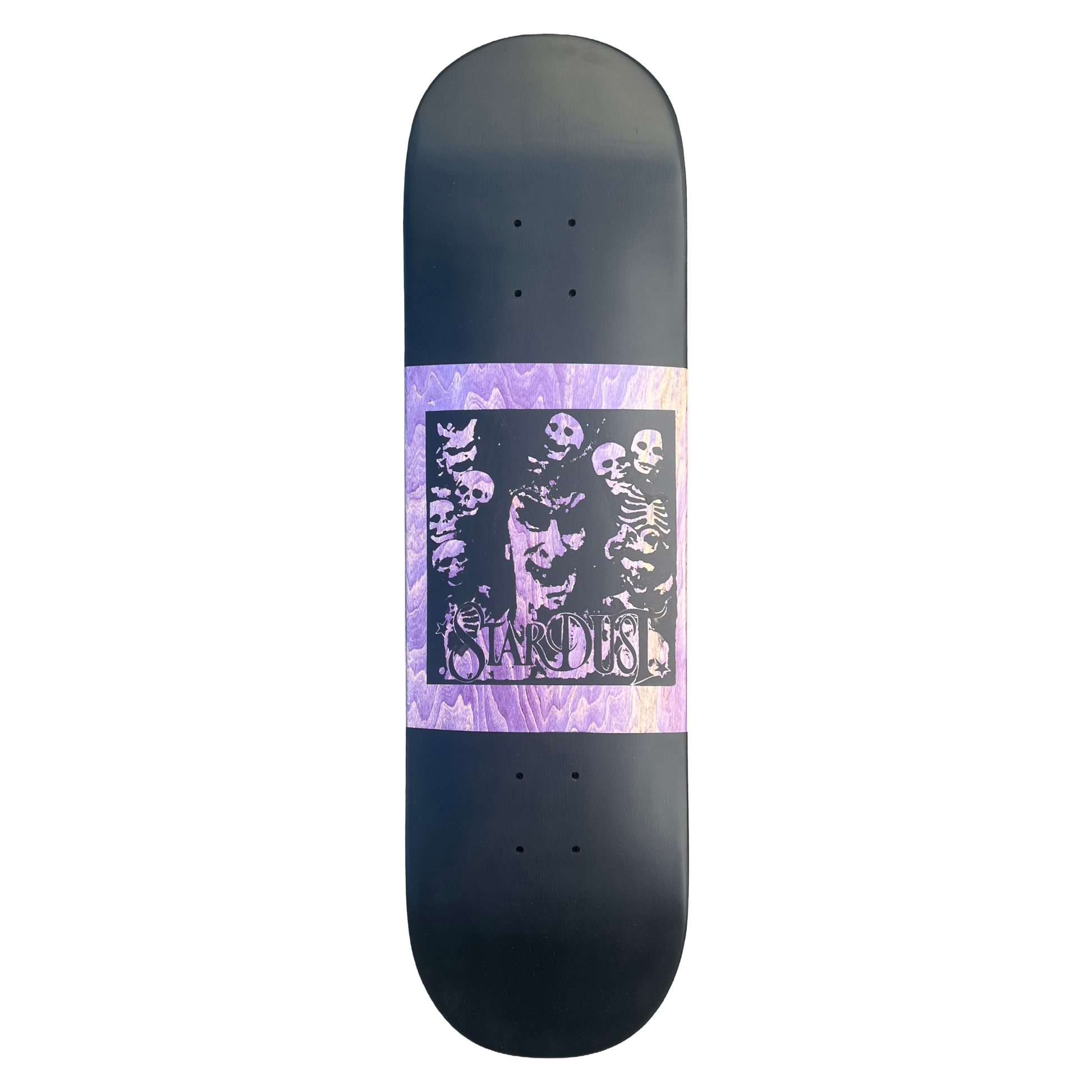 Stardust "Archaic Skulls" Deck 027 8.5" Matte Black / Purple Veneer / Matte Black (Full Cut)