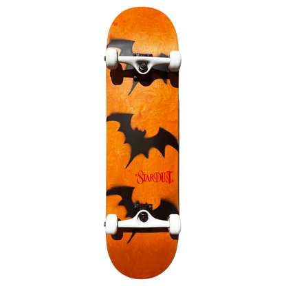 Stardust Skate Shop Tri-Bat Wanderlust Full Size Pre-Built Complete Entry Level Skateboard 8.25" x 32.0" Orange Veneer / Flat Black / Bright Red