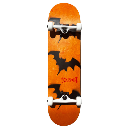 Stardust Skate Shop Tri-Bat Wanderlust Full Size Pre-Built Complete Entry Level Skateboard 8.25" x 32.0" Orange Veneer / Flat Black / Bright Red
