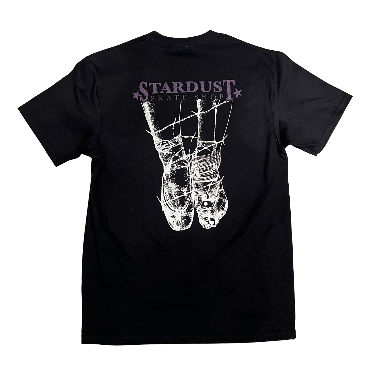 Stardust Skate Shop "Ballerina" Short Sleeve Hammer Tee 034 Black / Purple Shimmer / Metallic Silver