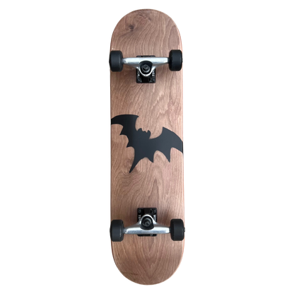 Stardust Skate Shop Brown Veneer / Matte Black Bat 041 Pre-Built Complete Entry Level Skateboard 8.125" x 31.8"
