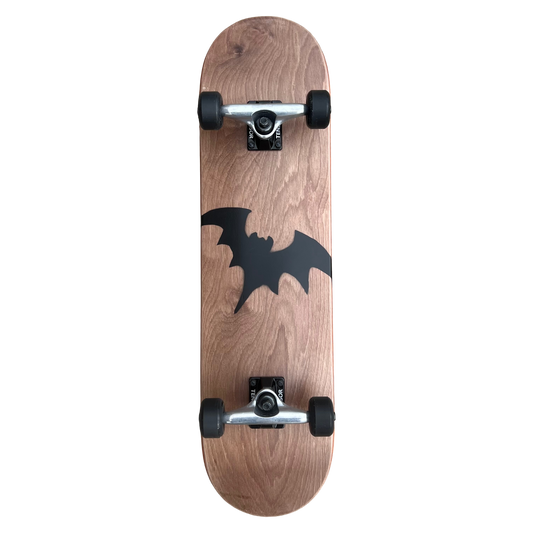 Stardust Skate Shop Brown Veneer / Matte Black Bat 041 Pre-Built Complete Entry Level Skateboard 8.125" x 31.8"