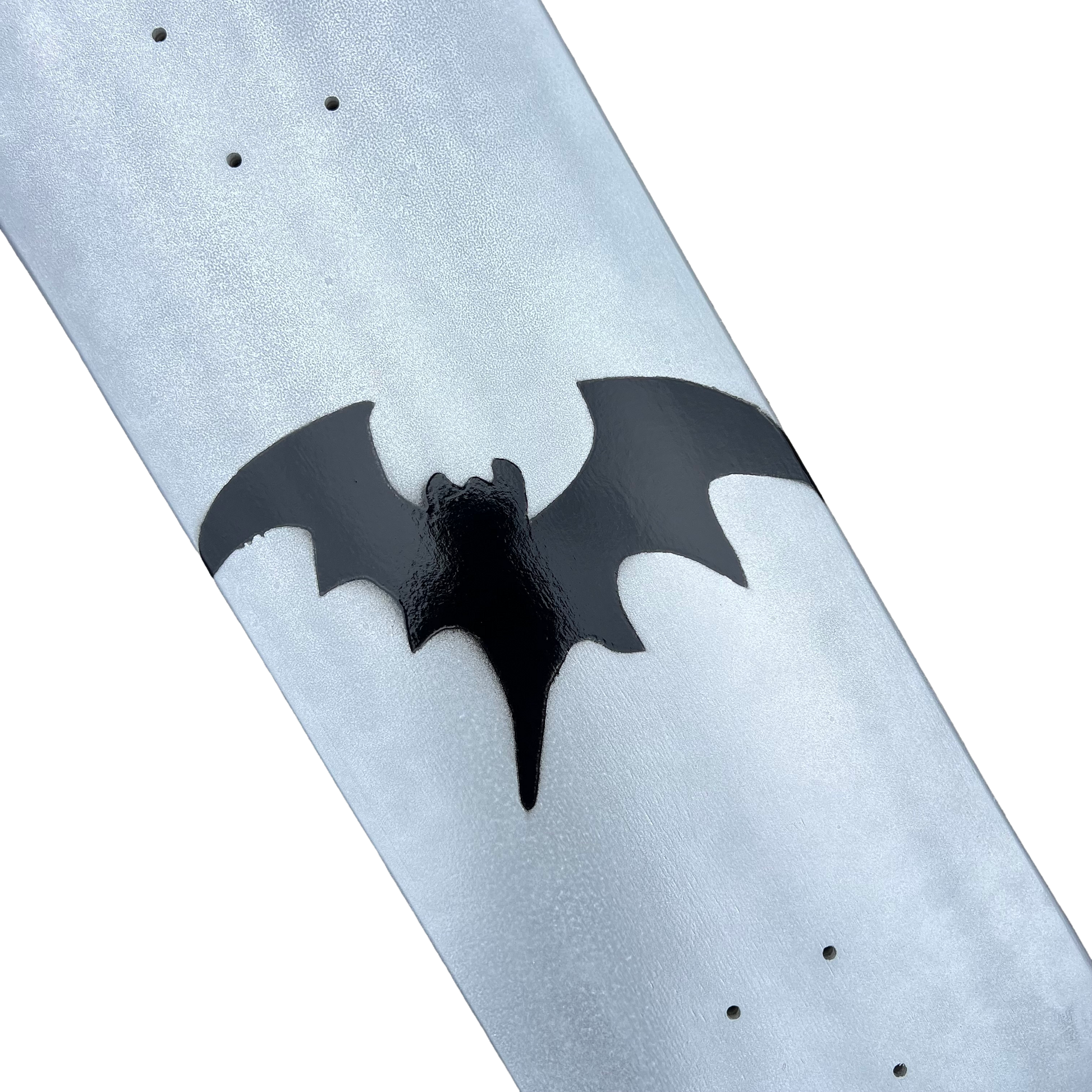 Stardust Metallic Silver / Satin Black Bat Deck 041 8.5" (Standard Cut)
