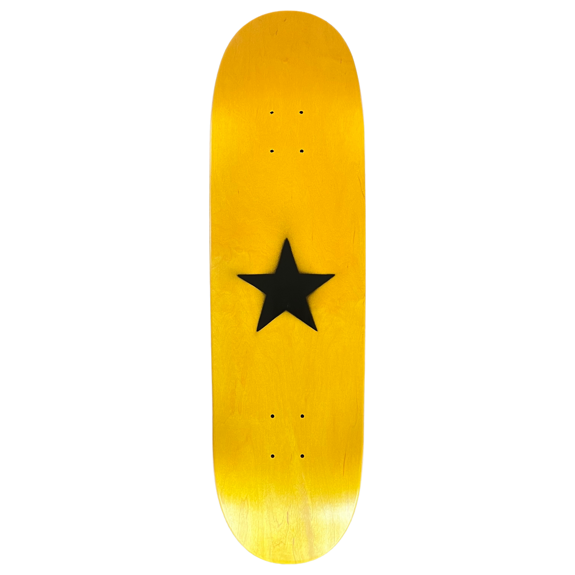 Stardust Matte Black Star Egg Shaped Deck 8.75" Yellow Veneer
