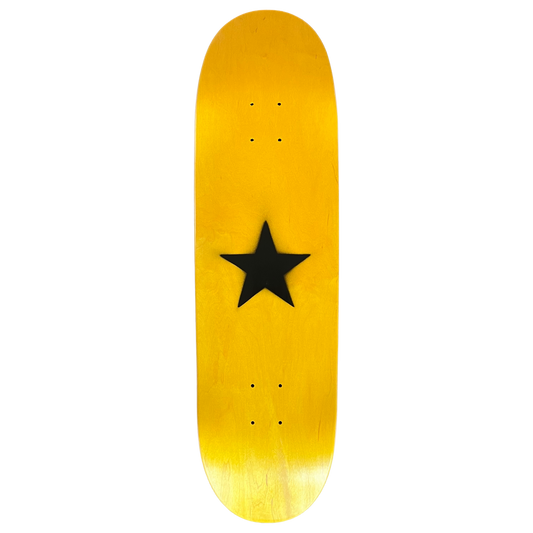 Stardust Matte Black Star Egg Shaped Deck 8.75" Yellow Veneer