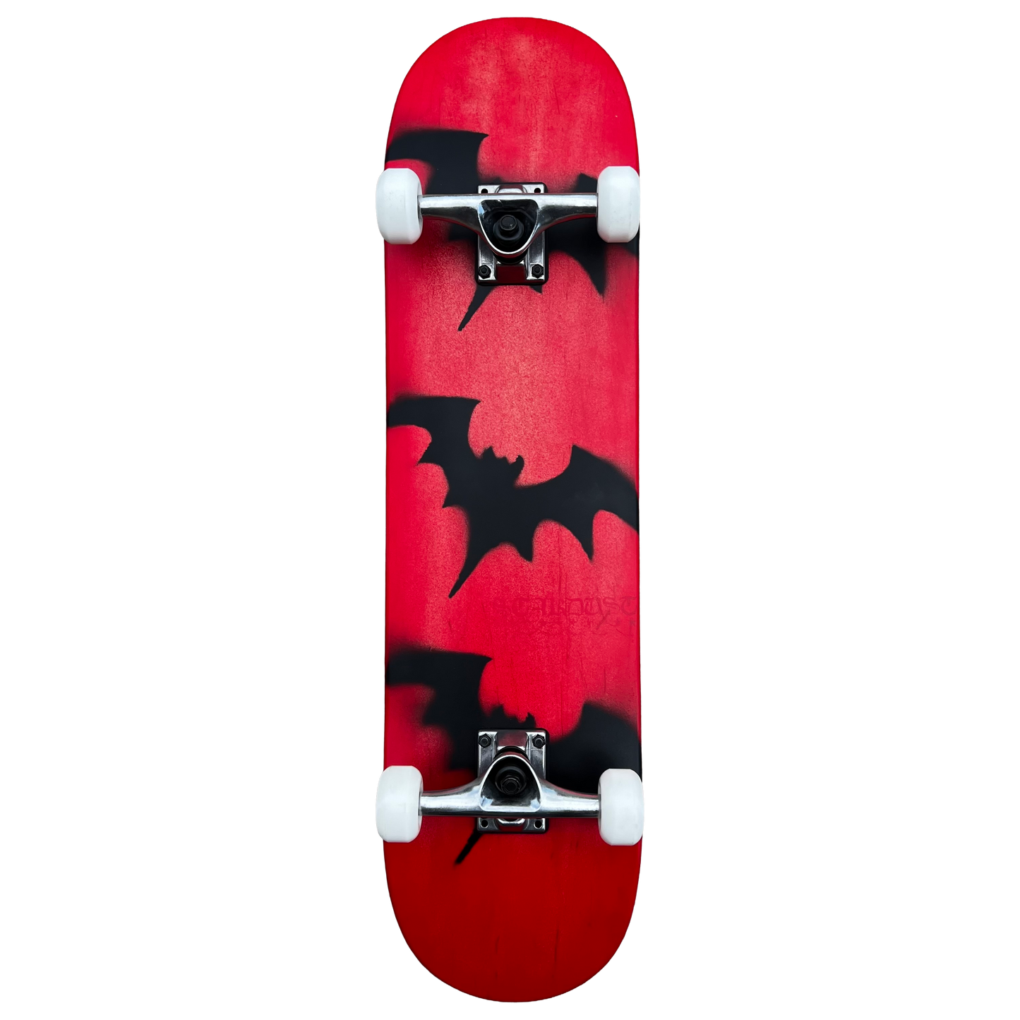 Stardust Skate Shop Tri-Bat Blackletter Full Size Pre-Built Complete Entry Level Skateboard 8.0" x 31.75" Bright Red Patina / Flat Black / Bright Red