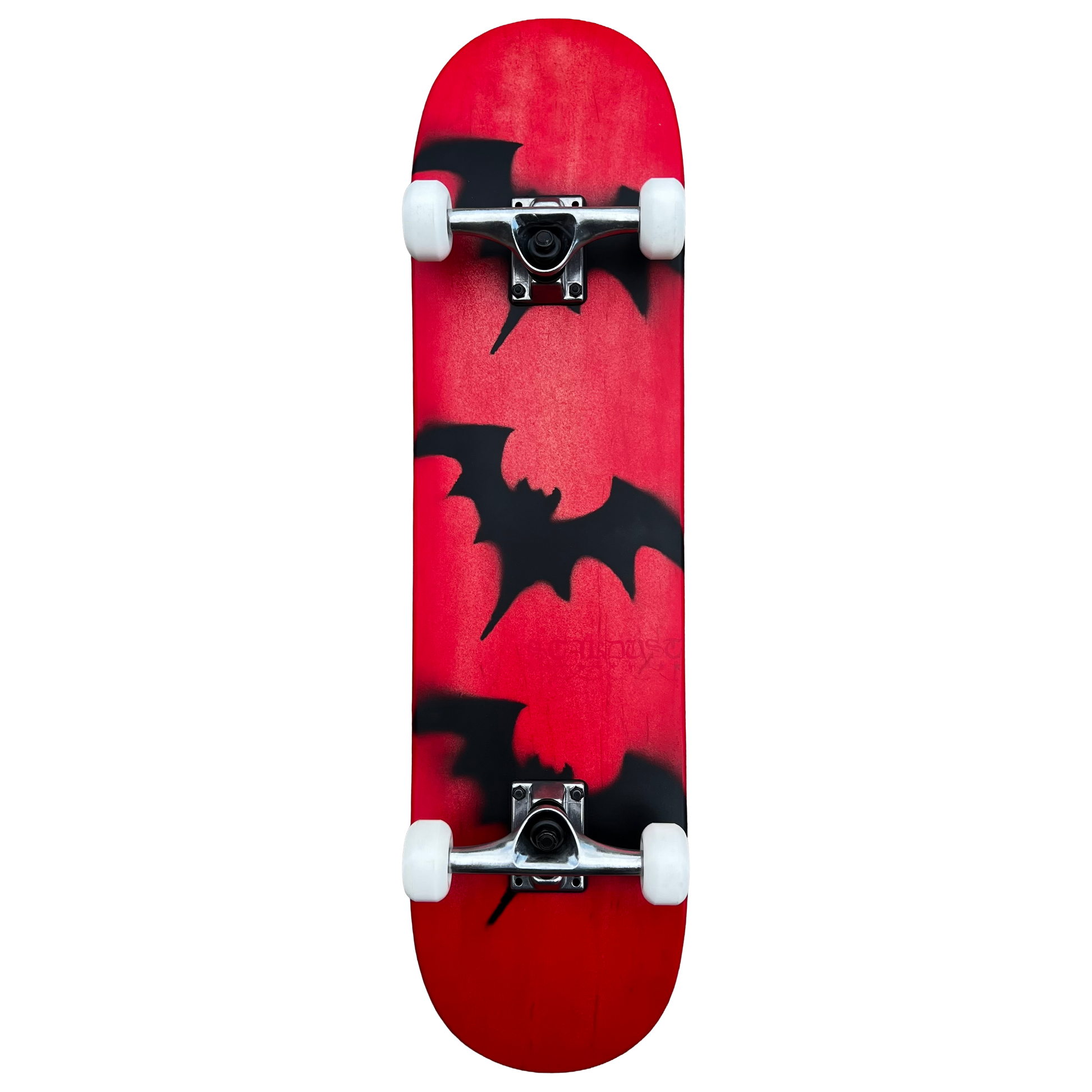 Stardust Skate Shop Tri-Bat Blackletter Full Size Pre-Built Complete Entry Level Skateboard 8.0" x 31.75" Bright Red Patina / Flat Black / Bright Red