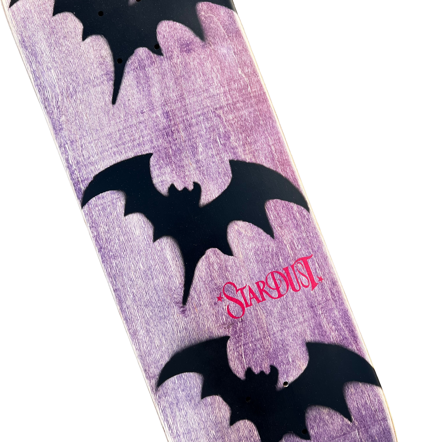 Stardust Tri-Bat Wanderlust Deck 048 9.0" (Full Cut) Purple Veneer / Flat Black / Bright Red