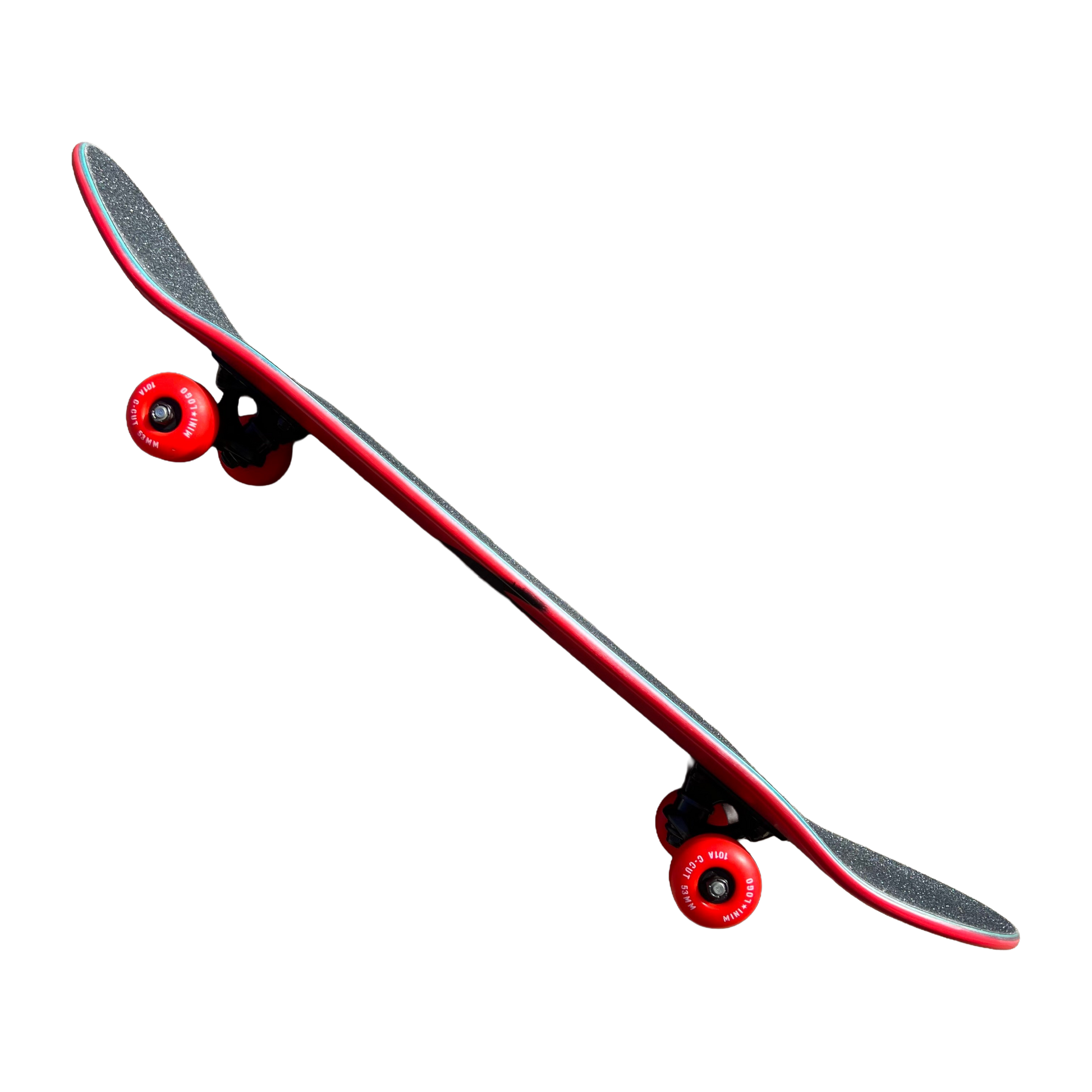 Stardust Skate Shop Bright Red / Satin Black Bat 041 Full Size Pre-Built Complete Entry Level Skateboard 8.38" x 31.8"
