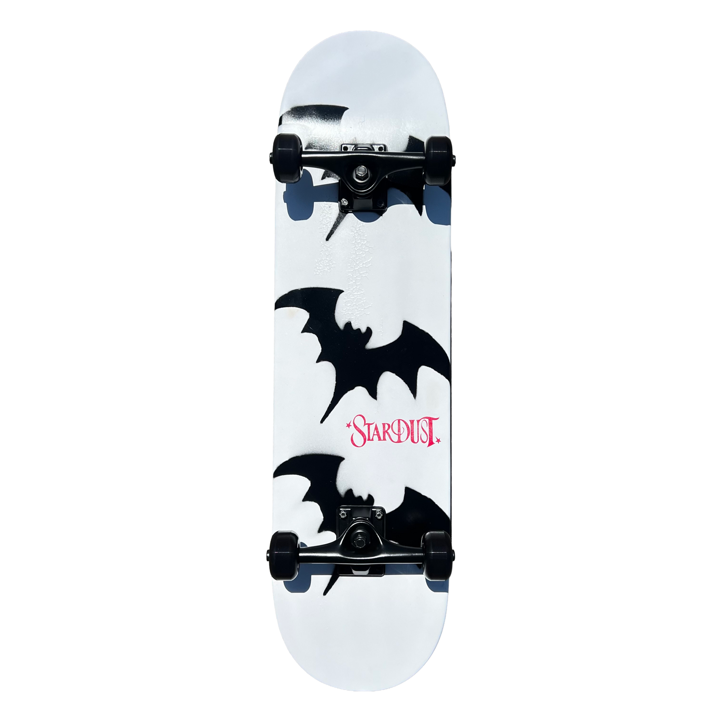 Stardust Skate Shop Tri-Bat Wanderlust Full Size Pre-Built Complete Entry Level Skateboard 8.38" x 31.8" Flat White / Satin Black / Bright Red