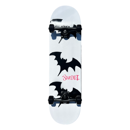 Stardust Skate Shop Tri-Bat Wanderlust Full Size Pre-Built Complete Entry Level Skateboard 8.38" x 31.8" Flat White / Satin Black / Bright Red
