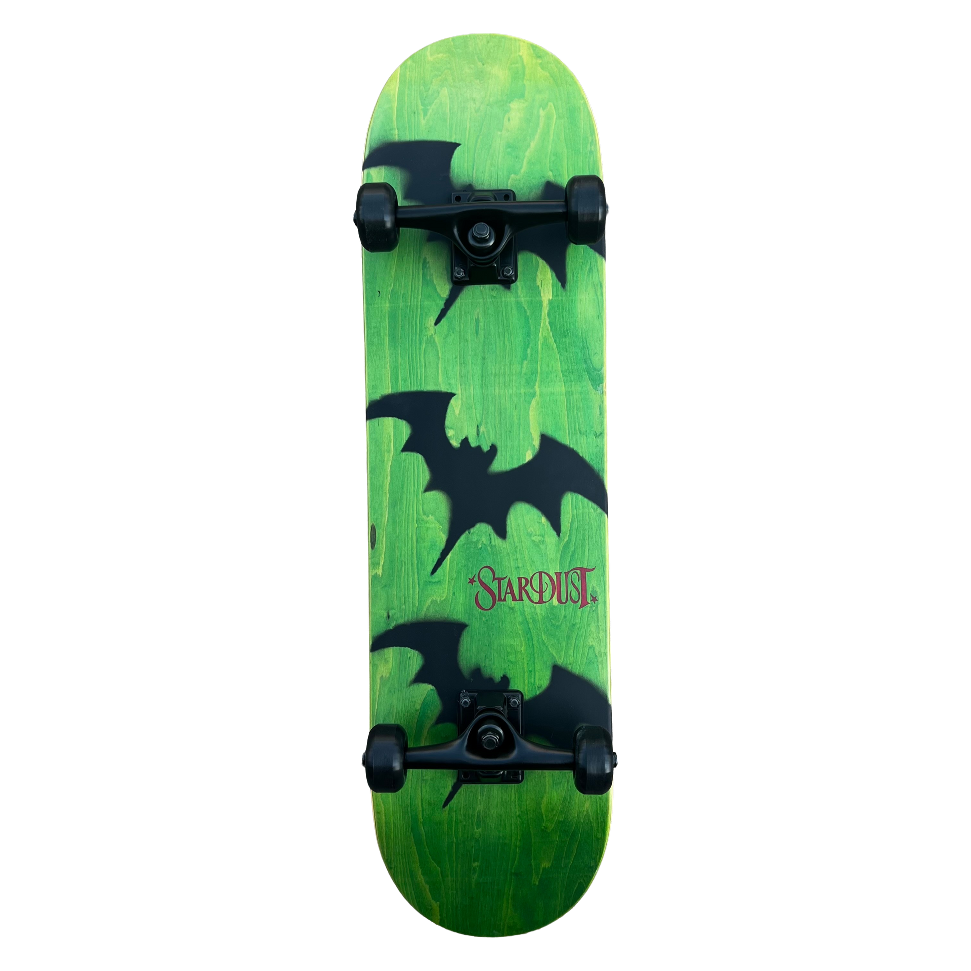 Stardust Skate Shop Tri-Bat Wanderlust Full Size Pre-Built Complete Entry Level Skateboard 8.25" x 32.0" Green Veneer / Flat Black / Bright Red