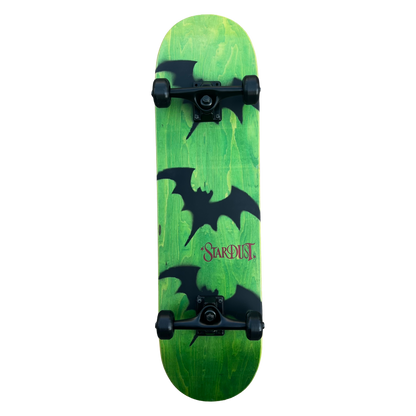 Stardust Skate Shop Tri-Bat Wanderlust Full Size Pre-Built Complete Entry Level Skateboard 8.25" x 32.0" Green Veneer / Flat Black / Bright Red