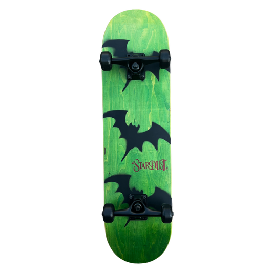 Stardust Skate Shop Tri-Bat Wanderlust Full Size Pre-Built Complete Entry Level Skateboard 8.25" x 32.0" Green Veneer / Flat Black / Bright Red