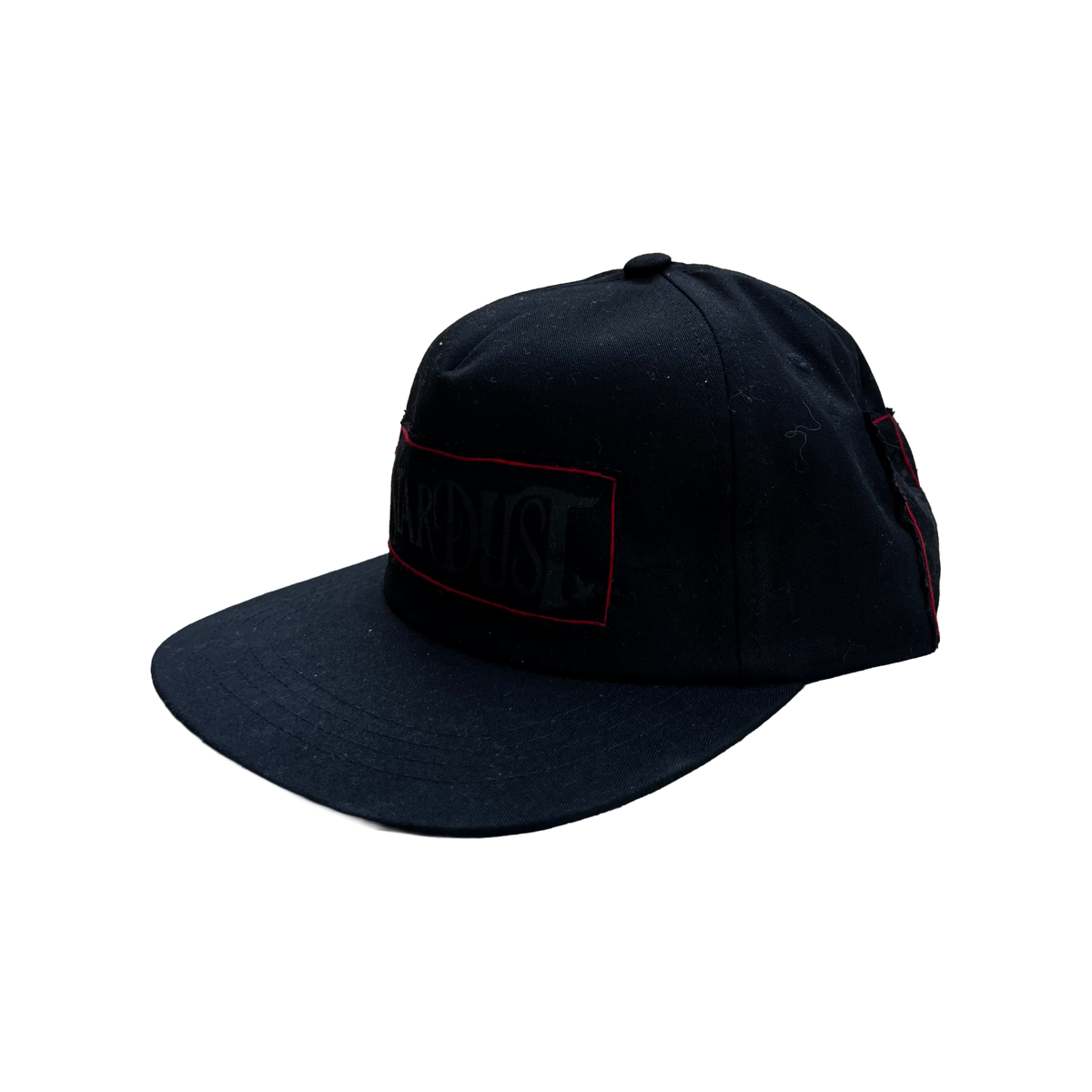 Stardust Patch Mash Ups Snapback Hat Wanderlust II 022 & Devil Man 018 Black / Black / Bright Red Stitching