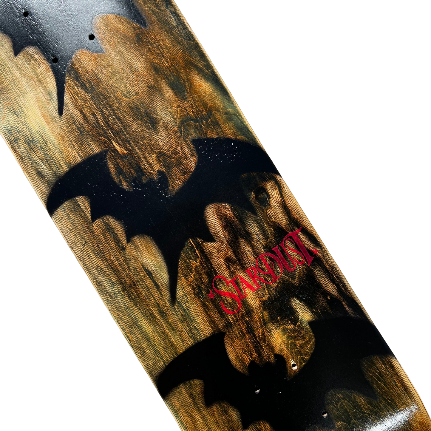 Stardust Tri-Bat Wanderlust Deck 048 8.375" (Full Cut) Brown Veneer / Flat Black / Bright Red