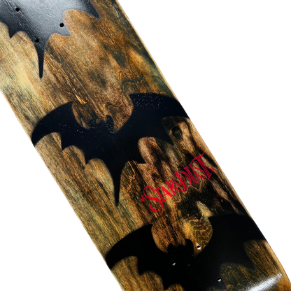 Stardust Tri-Bat Wanderlust Deck 048 8.375" (Full Cut) Brown Veneer / Flat Black / Bright Red