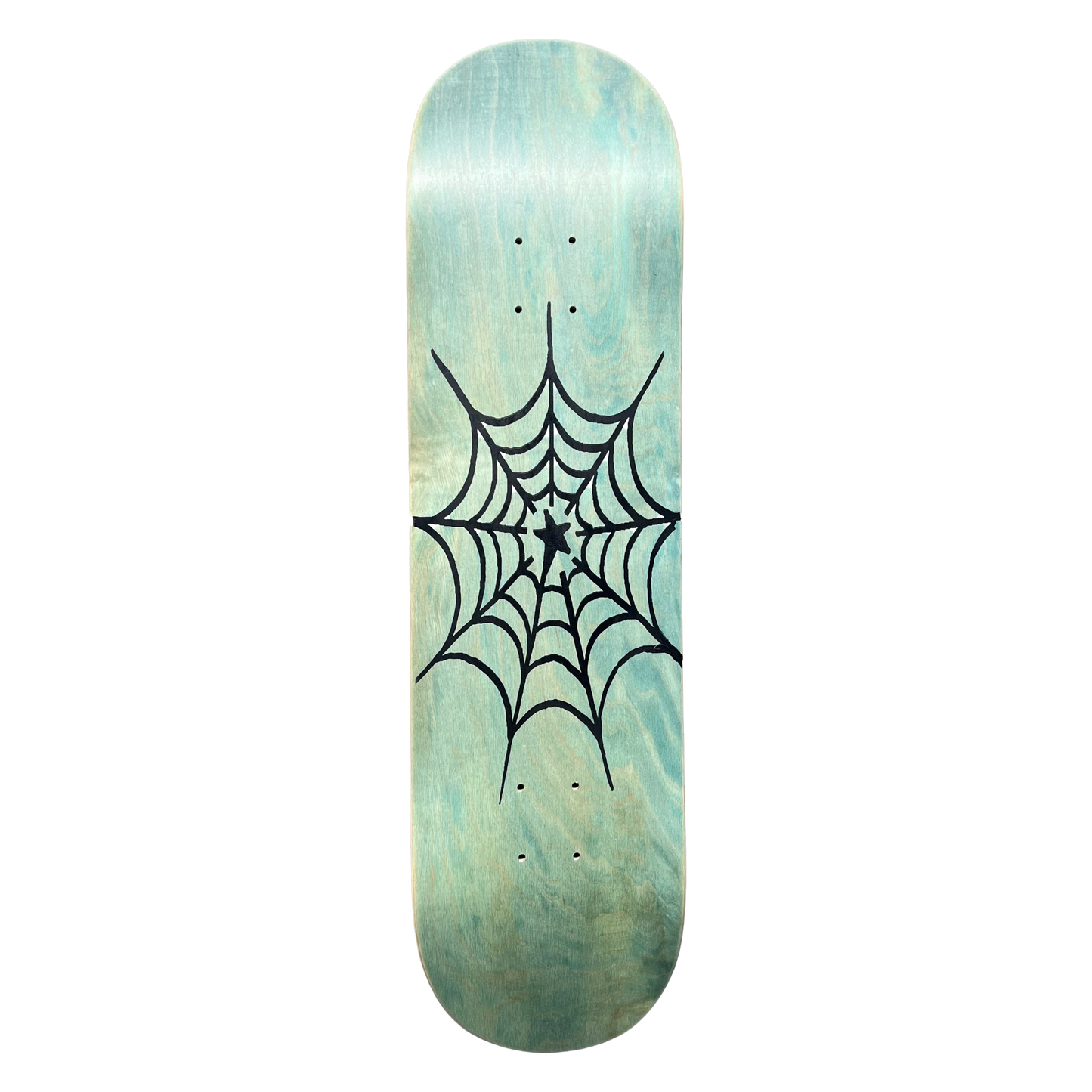 Stardust Spider Web Deck Blue Wash Veneer / Matte Black Deck 042 8.375" (Full Cut)