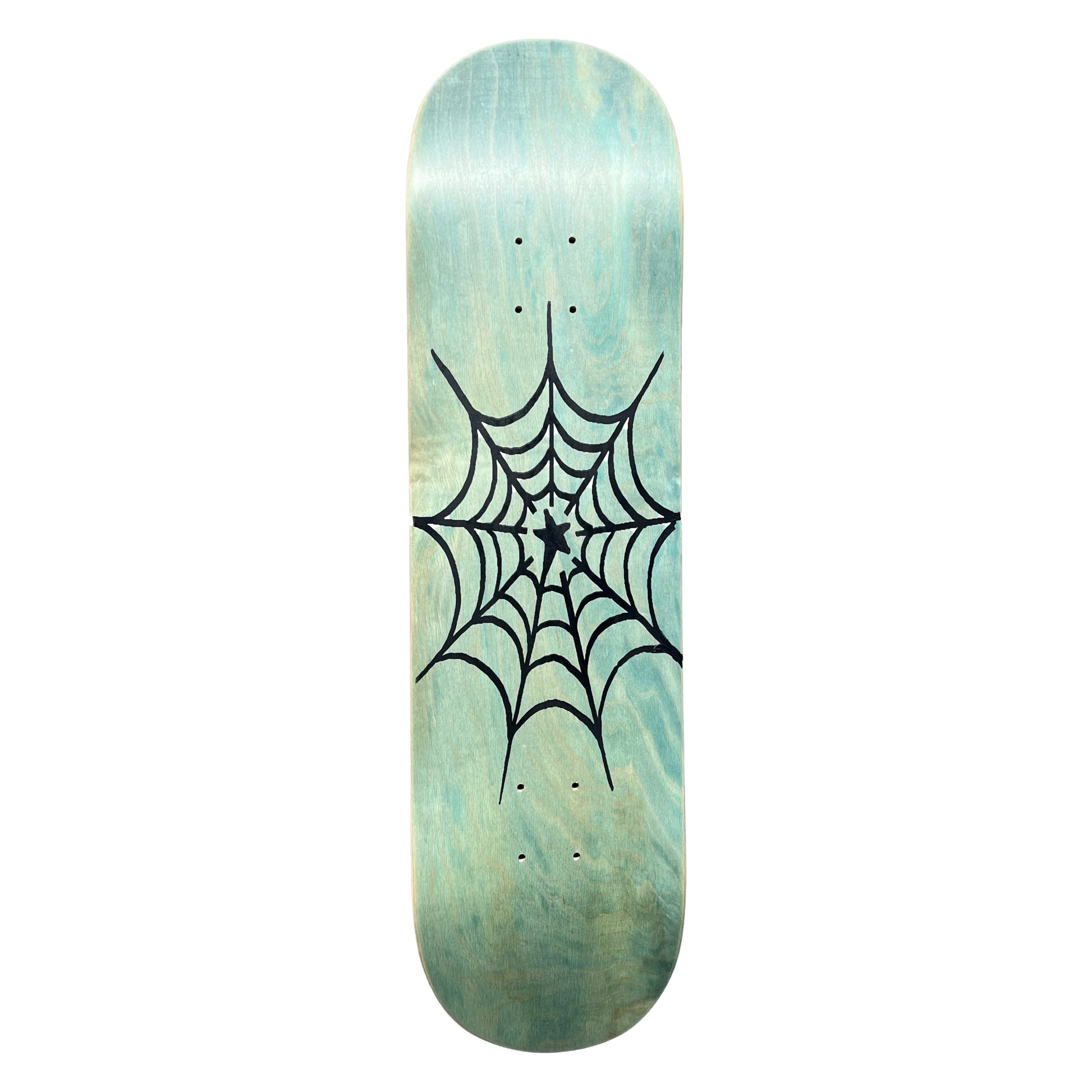 Stardust Spider Web Deck Blue Wash Veneer / Matte Black Deck 042 8.375" (Full Cut)