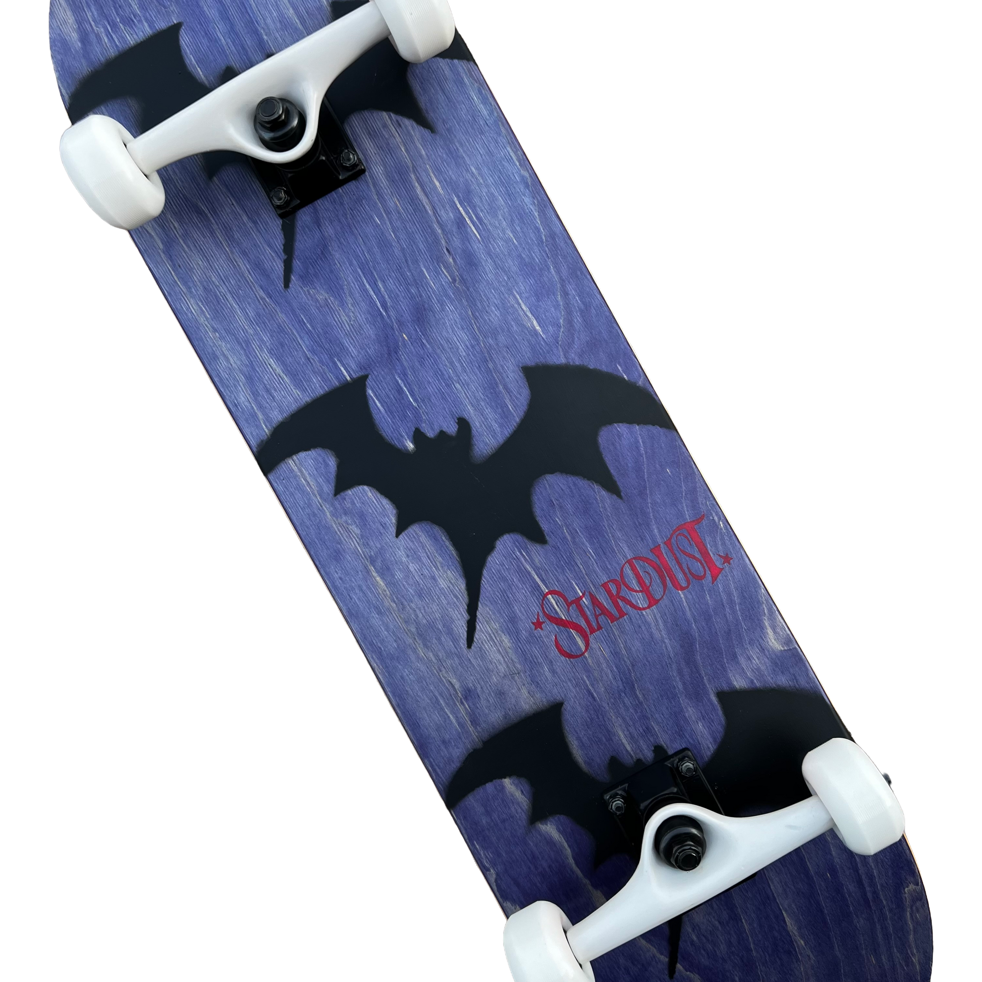 Stardust Skate Shop Tri-Bat Wanderlust Full Size Pre-Built Complete Entry Level Skateboard 8.25" x 32.0" Purple Veneer / Flat Black / Bright Red