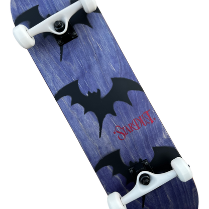 Stardust Skate Shop Tri-Bat Wanderlust Full Size Pre-Built Complete Entry Level Skateboard 8.25" x 32.0" Purple Veneer / Flat Black / Bright Red