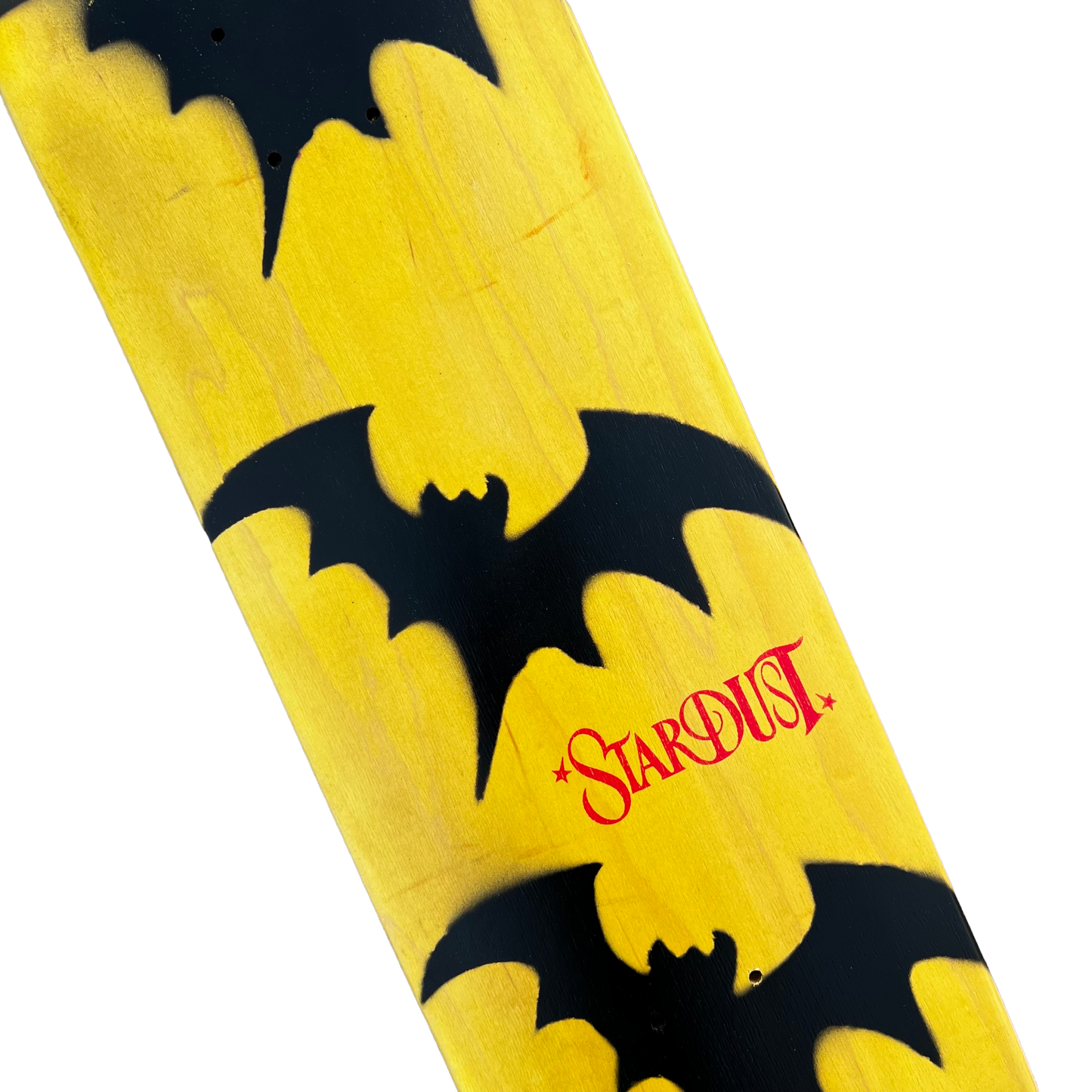 Stardust Tri-Bat Wanderlust Deck 048 8.5" (Full Cut) Yellow Veneer / Flat Black / Bright Red