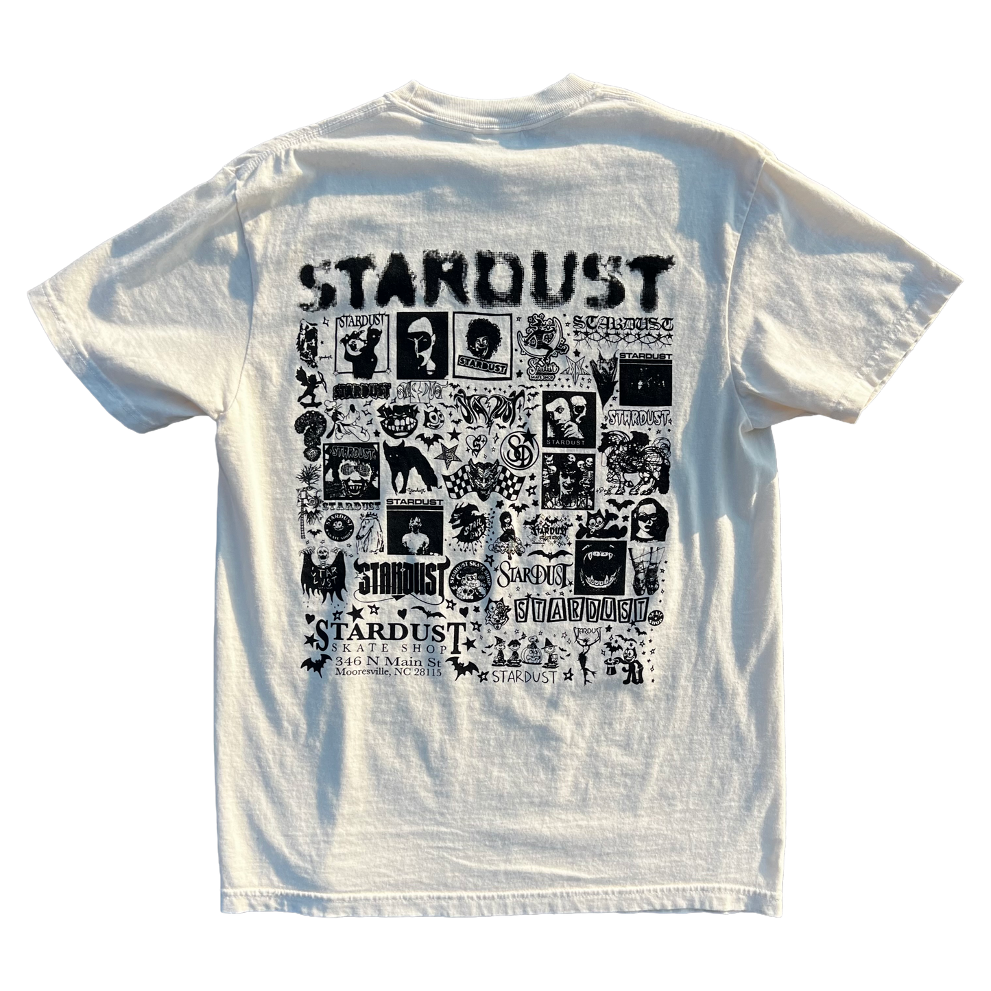 Stardust Skate Shop Five Years Garment-Dyed Tee 050 Ivory / Black