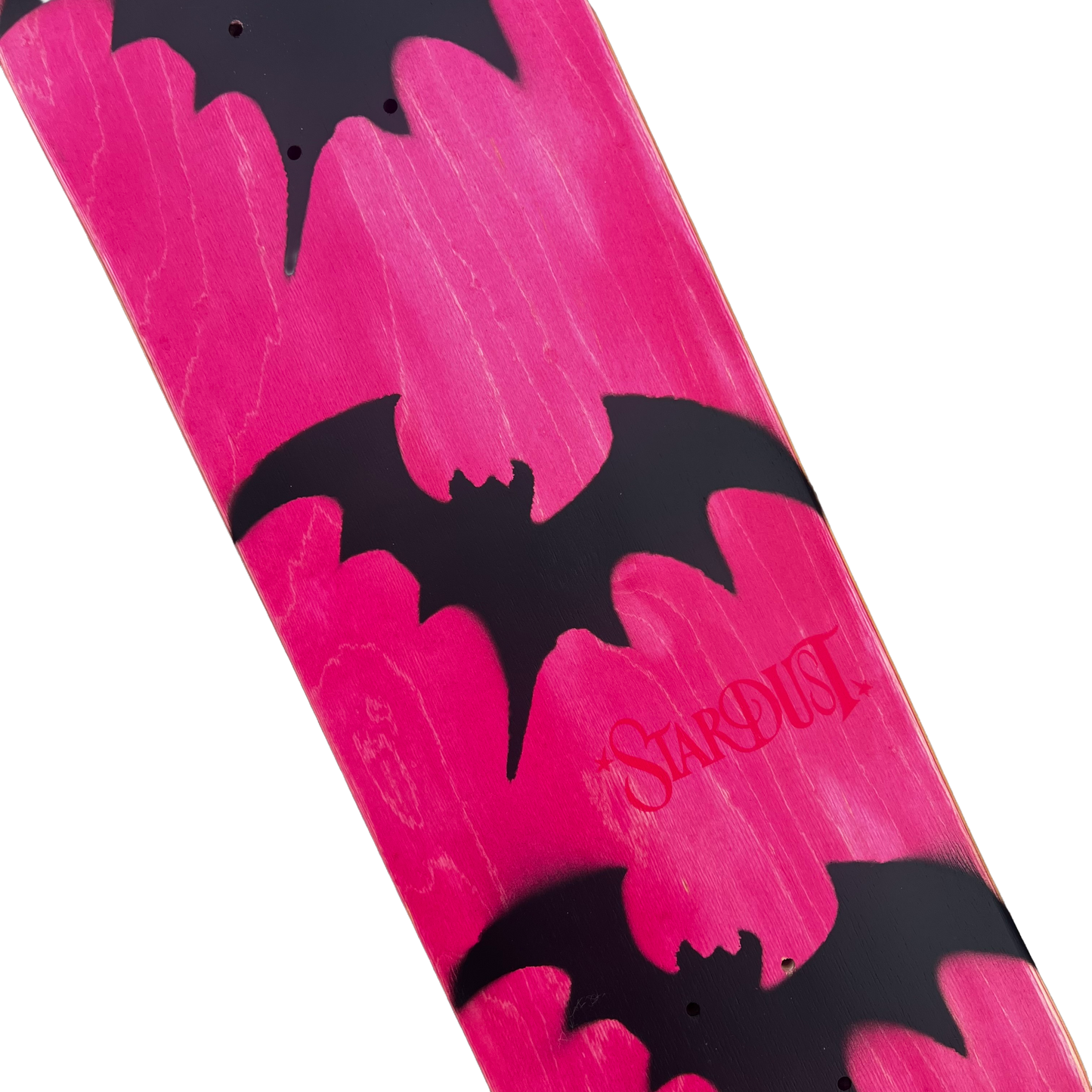 Stardust Tri-Bat Wanderlust Deck 048 8.75" (Full Cut) Pink Veneer / Flat Black / Bright Red