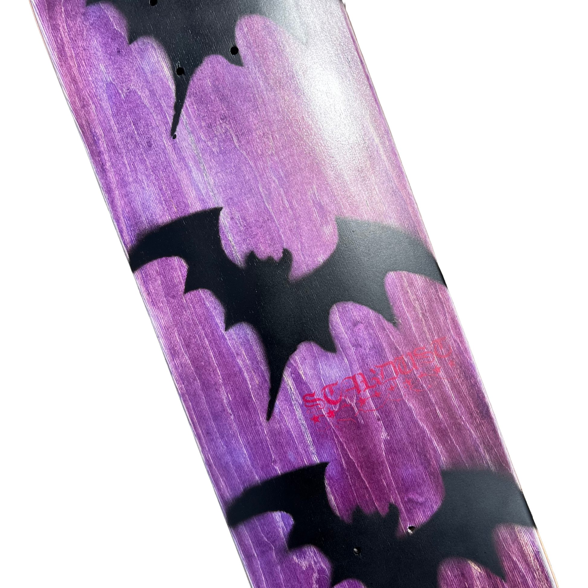 Stardust Tri-Bat Blackletter Deck 052 8.375" (Full Cut) Purple Veneer / Flat Black / Bright Red