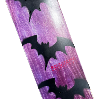 Stardust Tri-Bat Blackletter Deck 052 8.375" (Full Cut) Purple Veneer / Flat Black / Bright Red