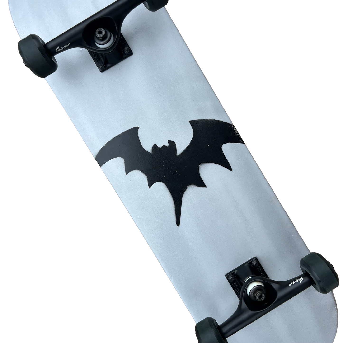 Stardust Skate Shop Mtallic Silver / Matte Black Bat 041 Pre-Built Complete Entry Level Skateboard 8.125" x 31.8"
