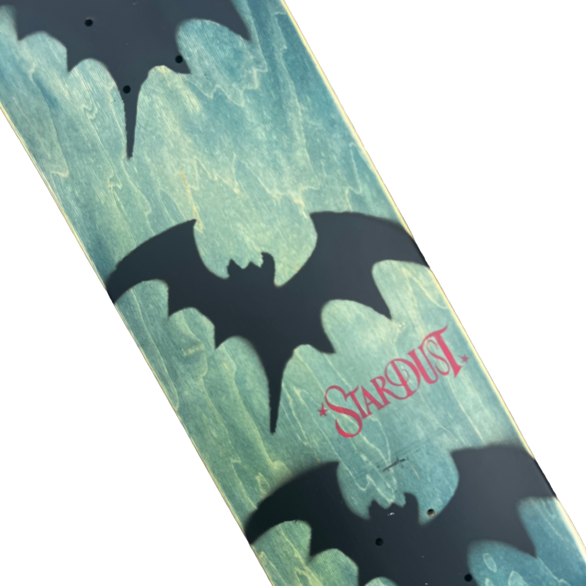 Stardust Tri-Bat Wanderlust Deck 048 8.25" (Full Cut) Teal Veneer / Flat Black / Bright Red