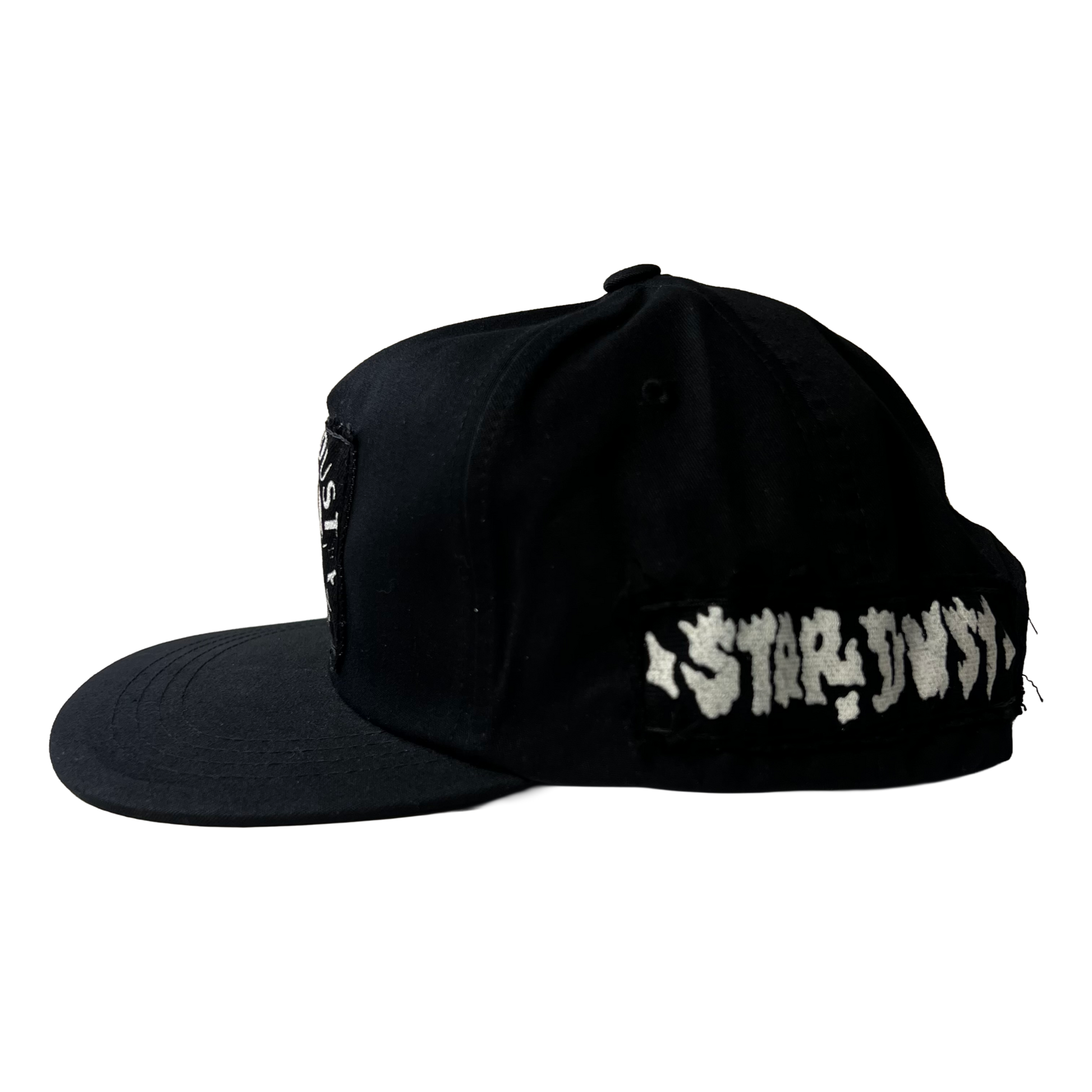 Stardust Patch Mash Ups Snapback Hat Felix 012 & Devil Man Text 047 Black / White