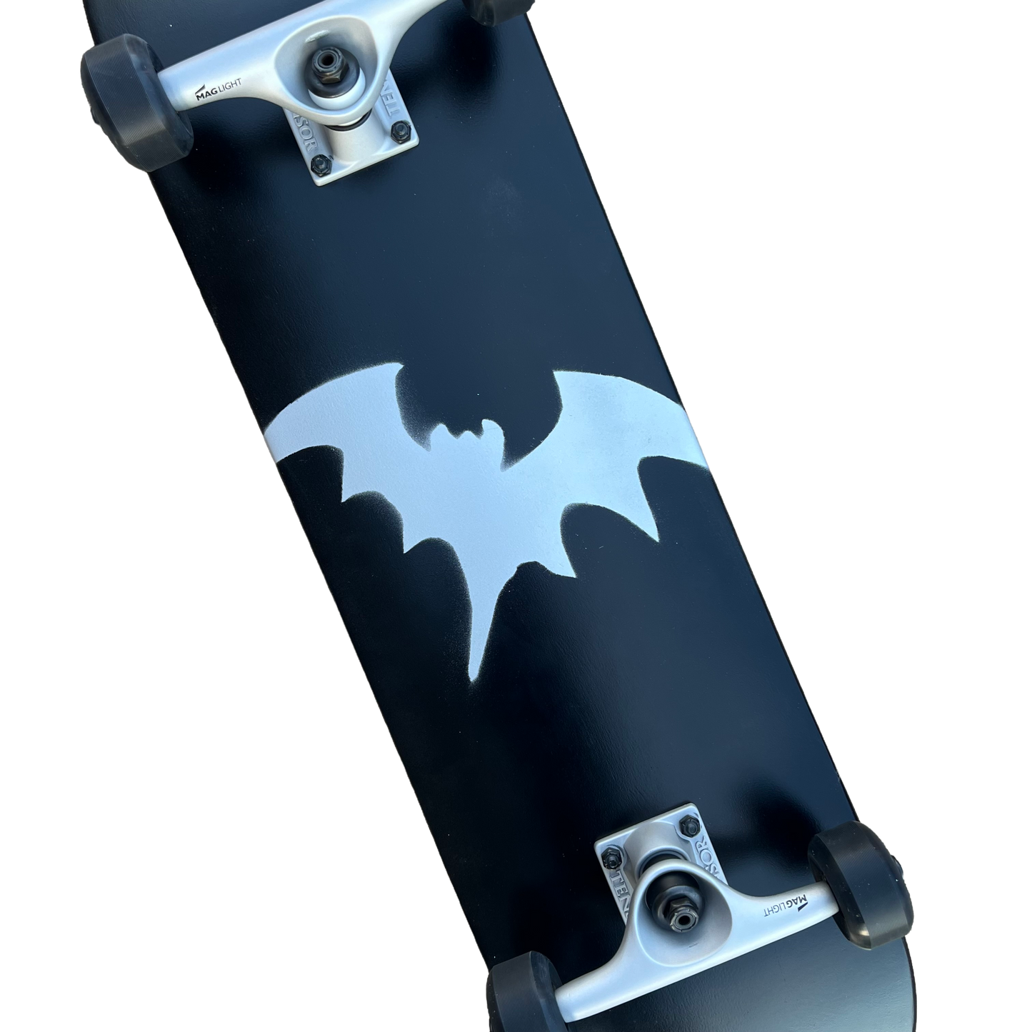 Stardust Skate Shop Matte Black / Metallic Silver Bat 041 Pre-Built Complete Entry Level Skateboard 8.0" x 31.7"