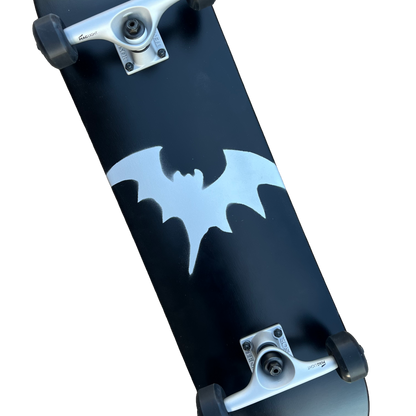Stardust Skate Shop Matte Black / Metallic Silver Bat 041 Pre-Built Complete Entry Level Skateboard 8.0" x 31.7"