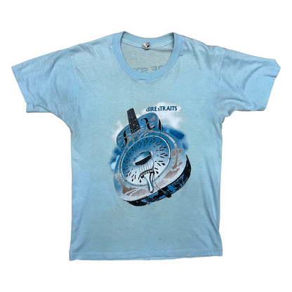 Vintage 1985 Dire Straits Brothers In Arms Tour Tee - Small - Baby Blue