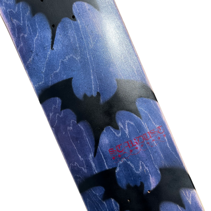 Stardust Tri-Bat Blackletter Deck 052 8.25" (Full Cut) Blue Veneer / Flat Black / Bright Red