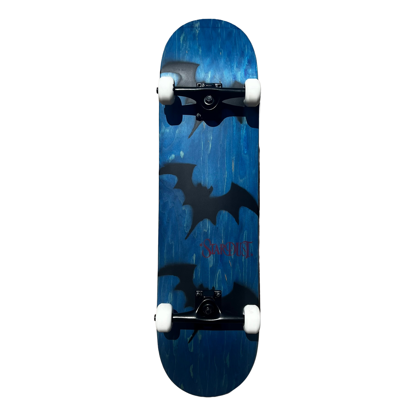 Stardust Skate Shop Tri-Bat Wanderlust Full Size Pre-Built Complete Entry Level Skateboard 8.25" x 32.0" Blue Veneer / Flat Black / Bright Red