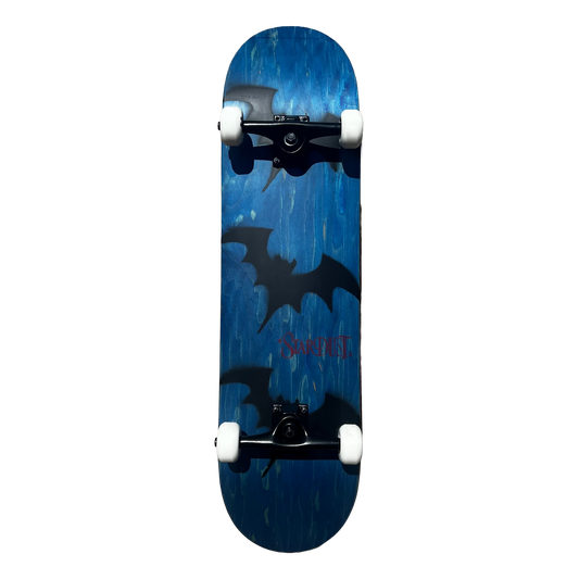 Stardust Skate Shop Tri-Bat Wanderlust Full Size Pre-Built Complete Entry Level Skateboard 8.25" x 32.0" Blue Veneer / Flat Black / Bright Red