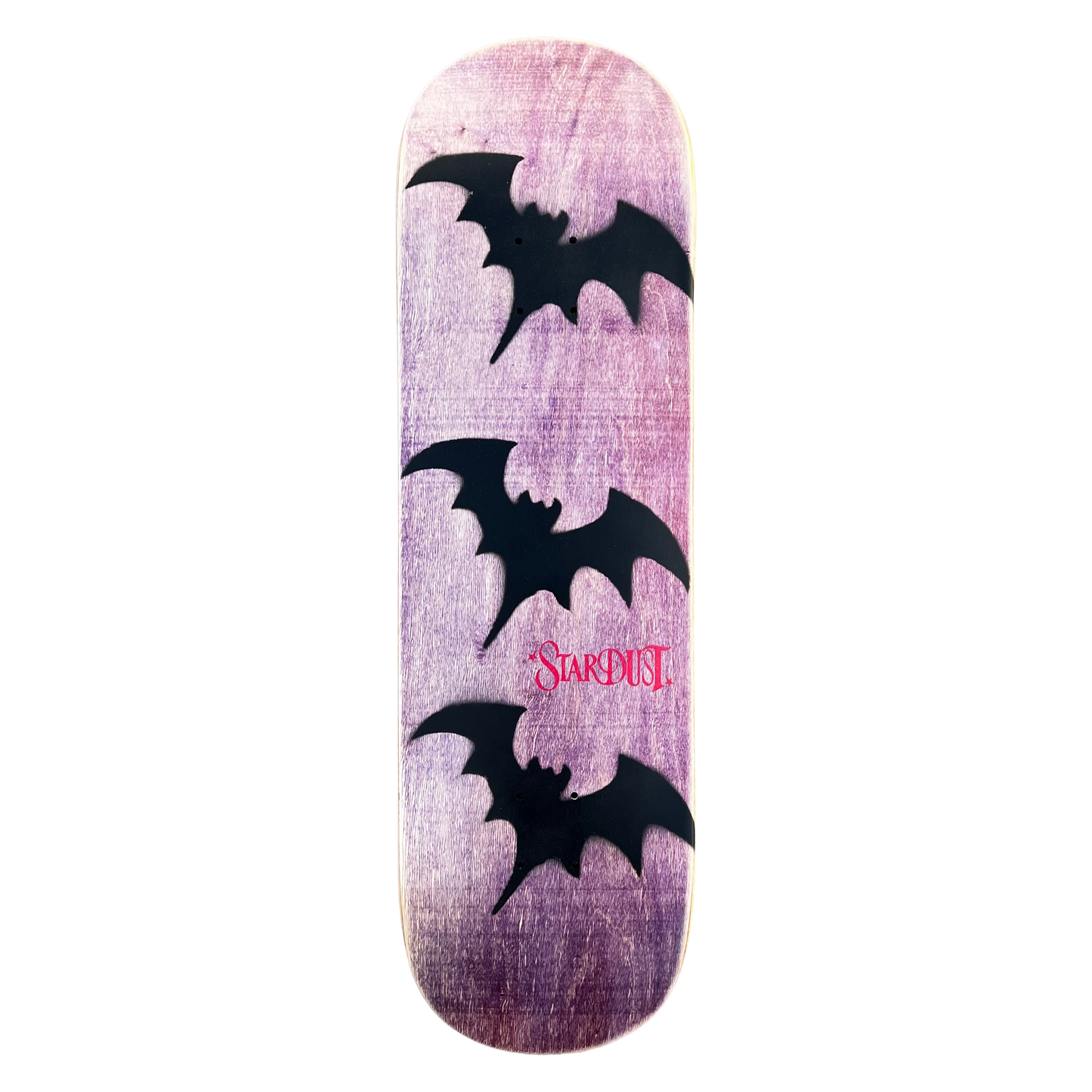 Stardust Tri-Bat Wanderlust Deck 048 9.0" (Full Cut) Purple Veneer / Flat Black / Bright Red