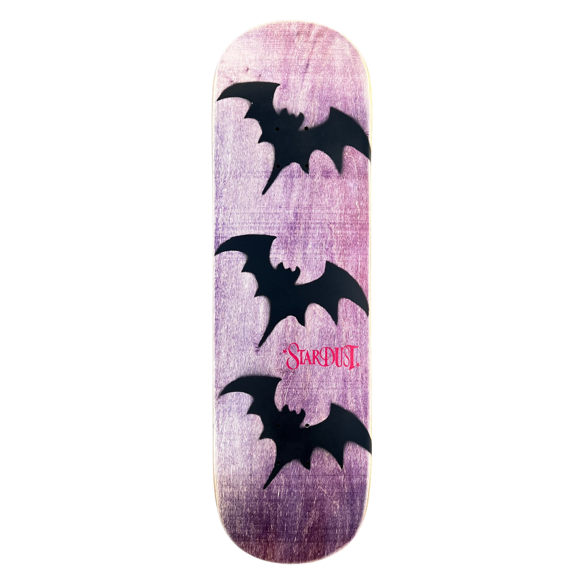Stardust Tri-Bat Wanderlust Deck 048 9.0" (Full Cut) Purple Veneer / Flat Black / Bright Red