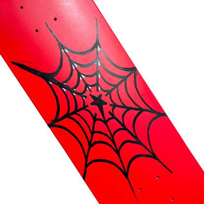 Stardust Spider Web Deck 042 8.25" Full Bright Red / Matte Black (Standard Cut)