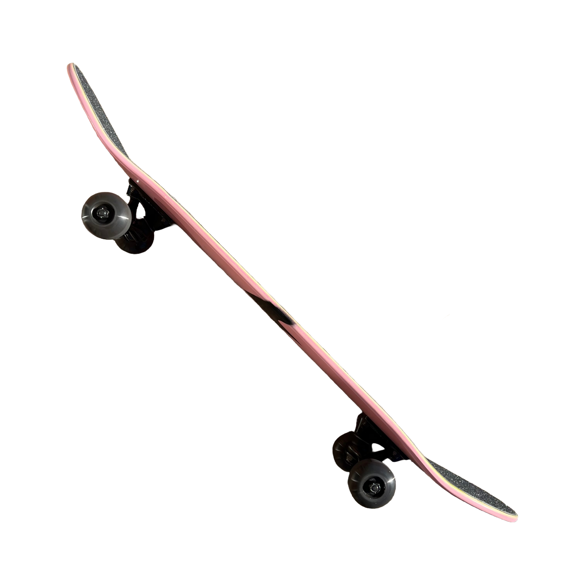Stardust Skate Shop Soft Pink / Matte Black Bat 041 Mini Size Pre-Built Complete Entry Level Skateboard 7.5" x 31.5"