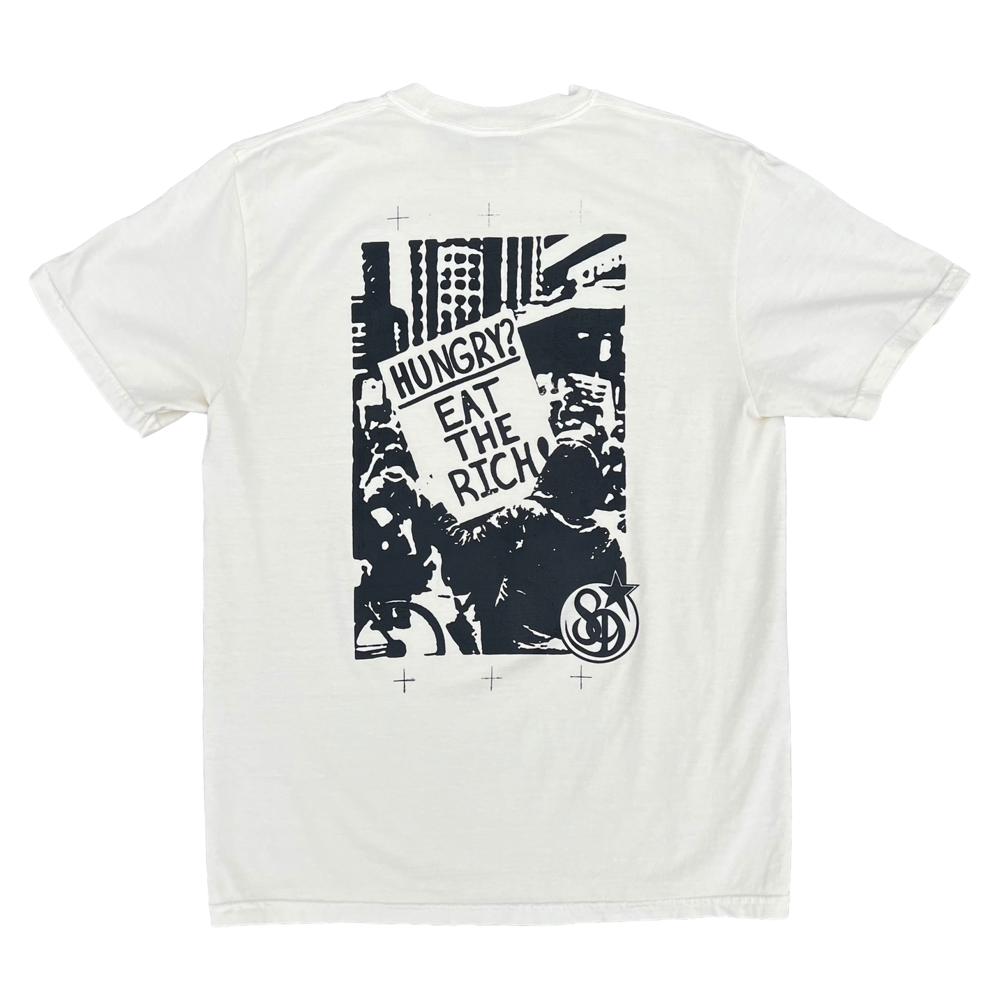 Stardust Skate Shop "Eat The Rich" Garment-Dyed Tee 051 Ivory / Black